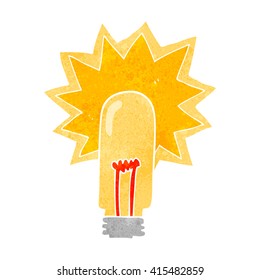 freehand retro cartoon old light bulb