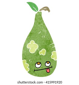 freehand retro cartoon pear