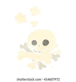 freehand retro cartoon pile of bones