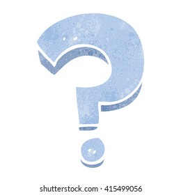 freehand retro cartoon question mark