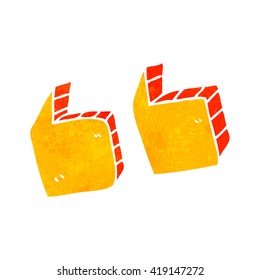 freehand retro cartoon quotation marks