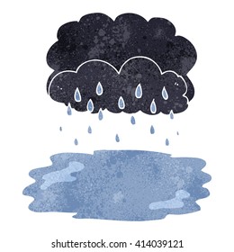nube de lluvia retro a mano libre