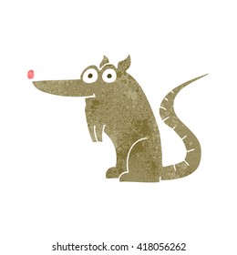freehand retro cartoon rat