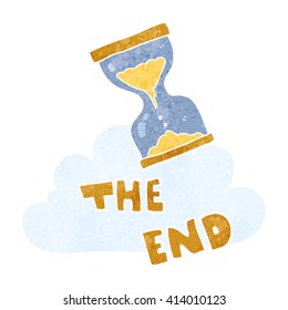 temporizador de arena de dibujos animados retro a mano libre reloj el símbolo final