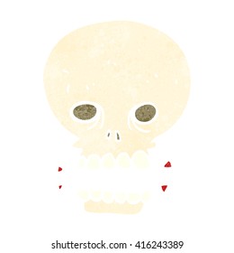 freehand retro cartoon scary skull
