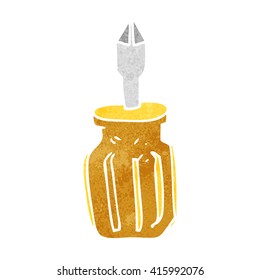 freehand retro cartoon screwdriver