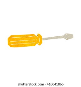 freehand retro cartoon screwdriver