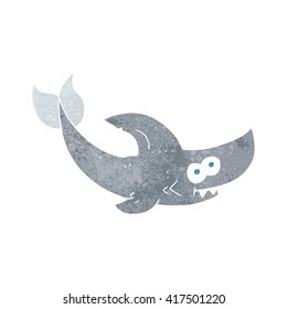 freehand retro cartoon shark