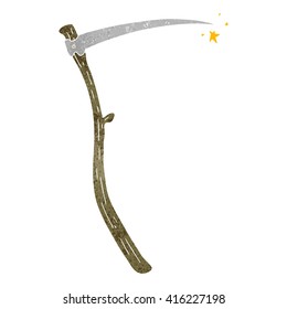 freehand retro cartoon sharp scythe