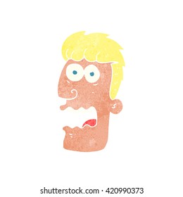 freehand retro cartoon shocked man