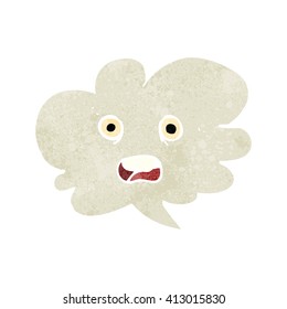freehand retro cartoon shocked speech bubble