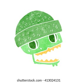 freehand retro cartoon skull wearing hat