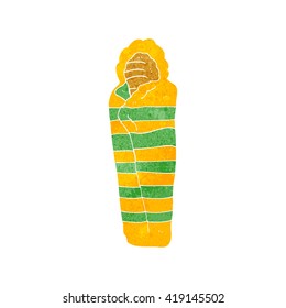freehand retro cartoon sleeping bag
