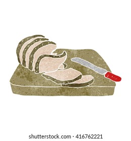 freehand retro cartoon sliced bread