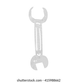 spanner de caricatura retro a mano libre