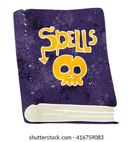freehand retro cartoon spell book