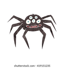 freehand retro cartoon spider