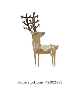 freehand retro cartoon stag