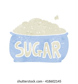 freehand retro cartoon sugar bowl