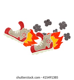 freehand retro cartoon super fast sneakers
