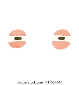 freehand retro cartoon suspicious eyes