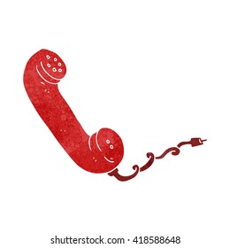 freehand retro cartoon telephone receiver
