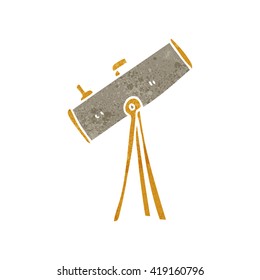 freehand retro cartoon telescope