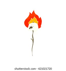 freehand retro cartoon toasted marshmallow