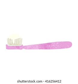 freehand retro cartoon tooth brush