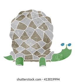 freehand retro cartoon tortoise