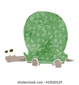 freehand retro cartoon tortoise