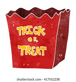 freehand retro cartoon trick or treat bag