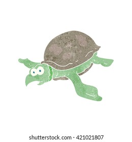 freehand retro cartoon turtle