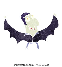 vampiro de dibujos animados retro a mano libre