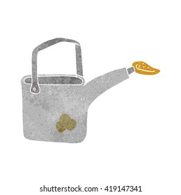 freehand retro cartoon watering can