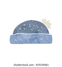 freehand retro cartoon winter hat