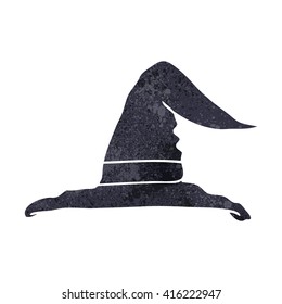 freehand retro cartoon witch hat
