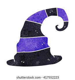freehand retro cartoon witch hat