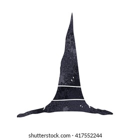 freehand retro cartoon witch hat