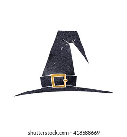 freehand retro cartoon witch hat