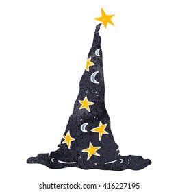 freehand retro cartoon wizard hat