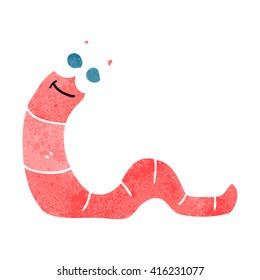 freehand retro cartoon worm