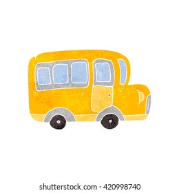 freehand retro cartoon yellow school bus