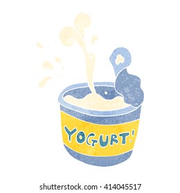 freehand retro cartoon yogurt