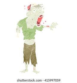 freehand retro cartoon zombie