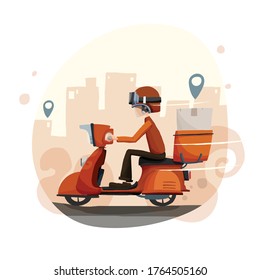 Freehand scooter or motorcycle vector concept.
