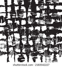 Freehand scribbled brush lines creating modern, rustic looking monochrome pattern