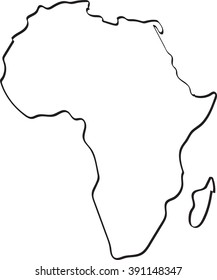 Freehand Sketch Africa Map On White Stock Vector (Royalty Free ...