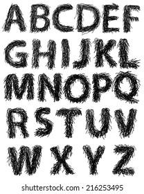 Freehand sketch alphabet Vector