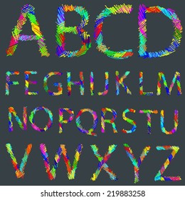 Freehand sketch alphabet Vector